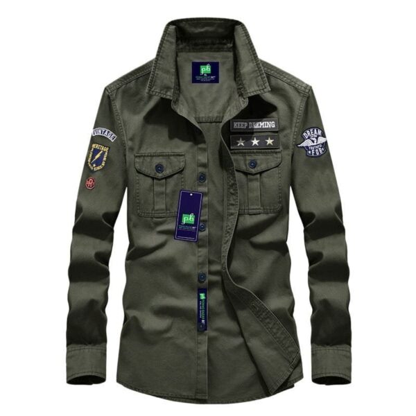 American Military Embroidery Shirt - Stylish and Durable Military-Inspired Shirt for Men