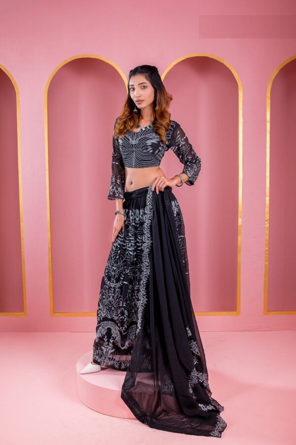 Ready-Made Lehenga Georgette Embroidery Party Dress