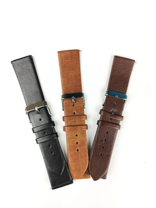 22mm Leather Strap for Smartwatch – Coffee Color - Image 2