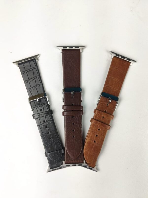 49mm Leather Strap for Smartwatch – Coffee Color - Image 2