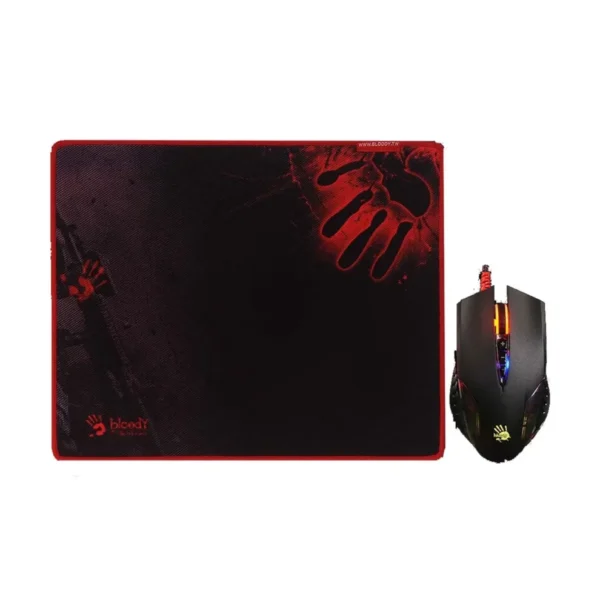 A4TECH Bloody Q8181S Neon X Glide Gaming Mouse & Mouse Pad – Ultimate Gaming Package