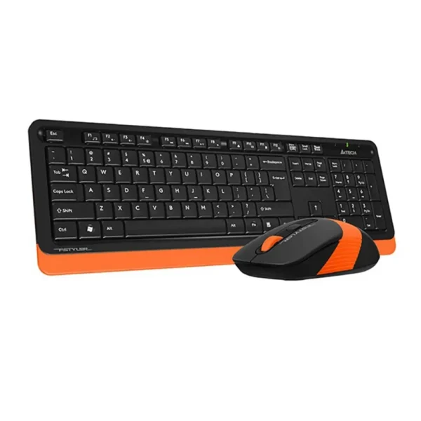 A4TECH FG1010 Wireless Keyboard Mouse Combo with Bangla – Orange Color – Bright and Reliable