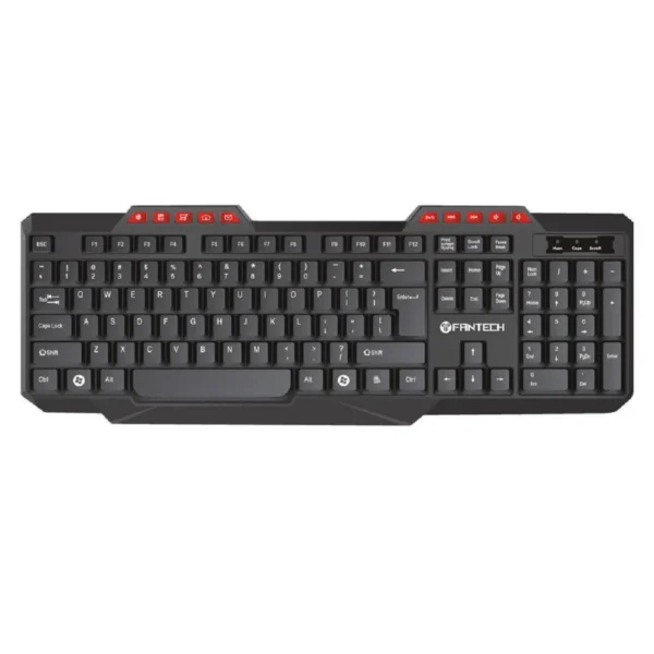 Fantech K210 Silent Multimedia USB Office Use Keyboard – Black Color