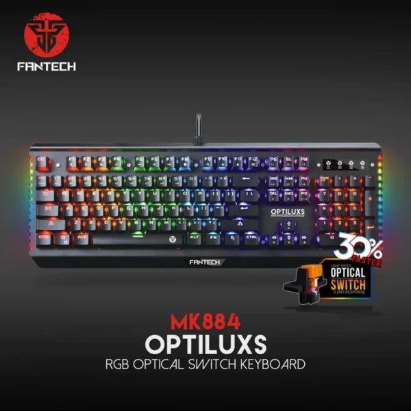 Fantech MK884 Optiluxs RGB Mechanical Keyboard – Premium Gaming Experience