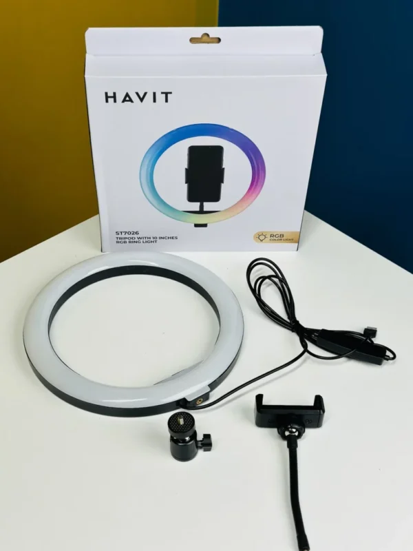 RGB LED Ring Light with Tripod – Havit ST7026 - Image 2