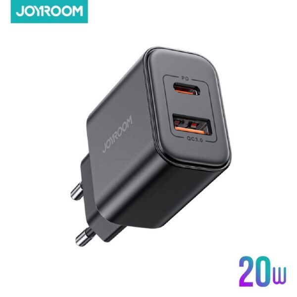 Joyroom 20W PD+QC 3.0 Dual-Port Fast Charger (Joyroom JR-TCF05EU) – Quick and Reliable Charging