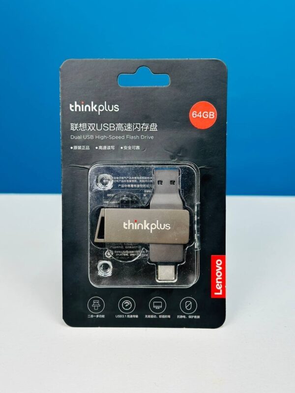 Lenovo thinkplus MU251 USB 3.1 & Type-C Dual-Port Flash Drive – 64GB - Image 2