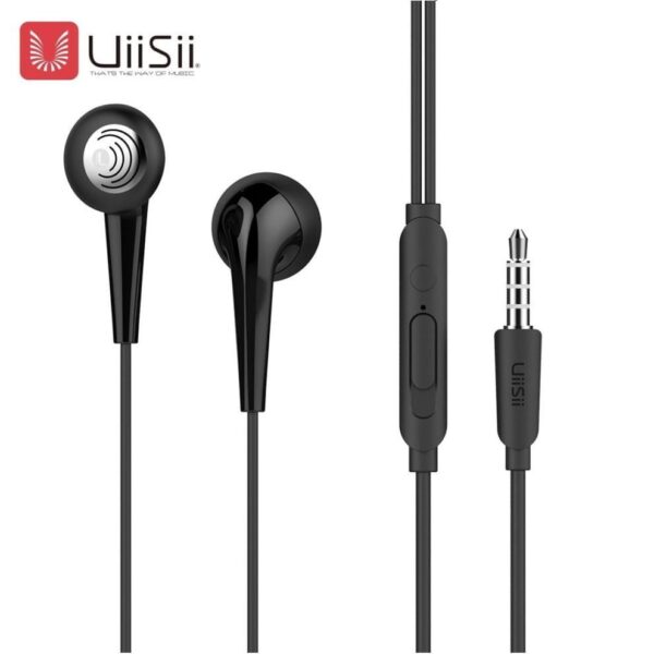 UiiSii U6 3.5mm Headphone with Mic – Black – Comfortable and Durable