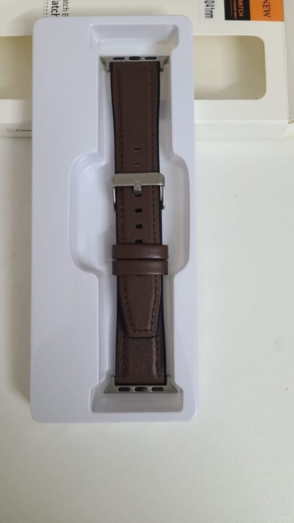 38/40/41mm Spigen Leather Strap for Smartwatch – Coffee Color