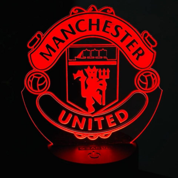 GearUP Acrylic Multicolor Night Lamp Black – Manchester United F.C.