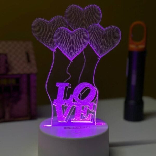 GearUP Acrylic Multicolor Night Lamp – Love Balloon Design