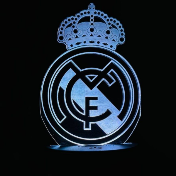 GearUP Acrylic Multicolor Night Lamp Black – Real Madrid FC Edition